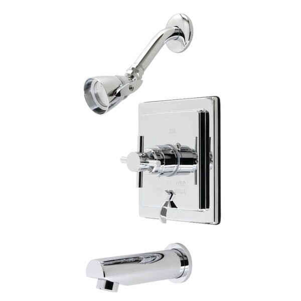 Tub and Shower Faucet, Polished Chrome, Wall Mount
